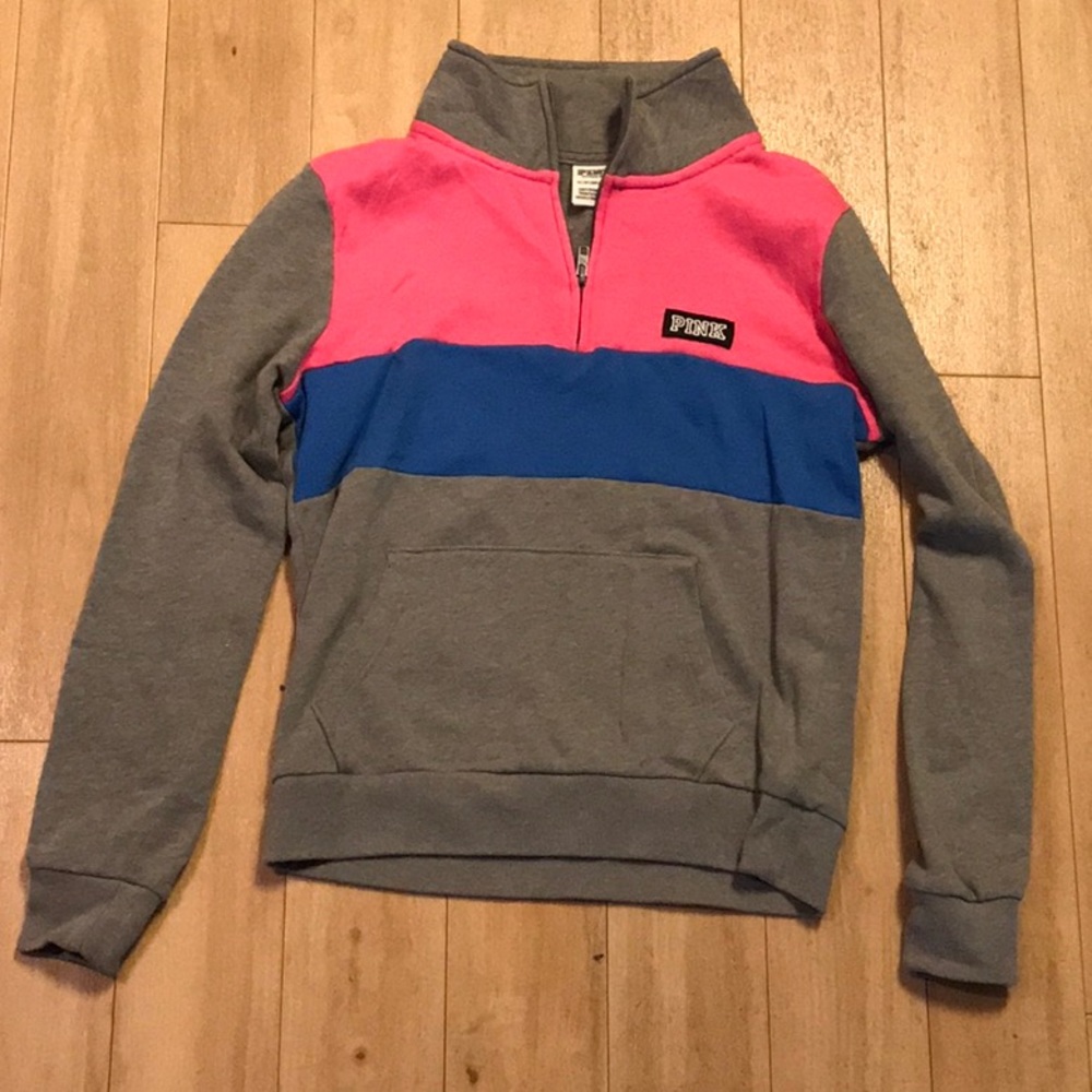 VS Pink colorful quarter zip